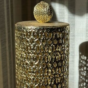 Elegant Gold Decorative Cylinder by [Brand]